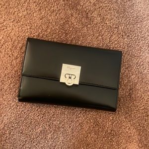 Salvatore Ferragamo trifold black leather wallet